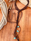 Turquoise Leather Lasso Western Necklace