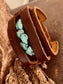 Turquoise Stone Genuine Leather Cuff