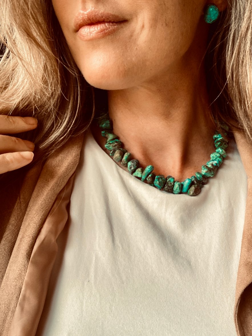 Natural Turquoise Choker Necklace